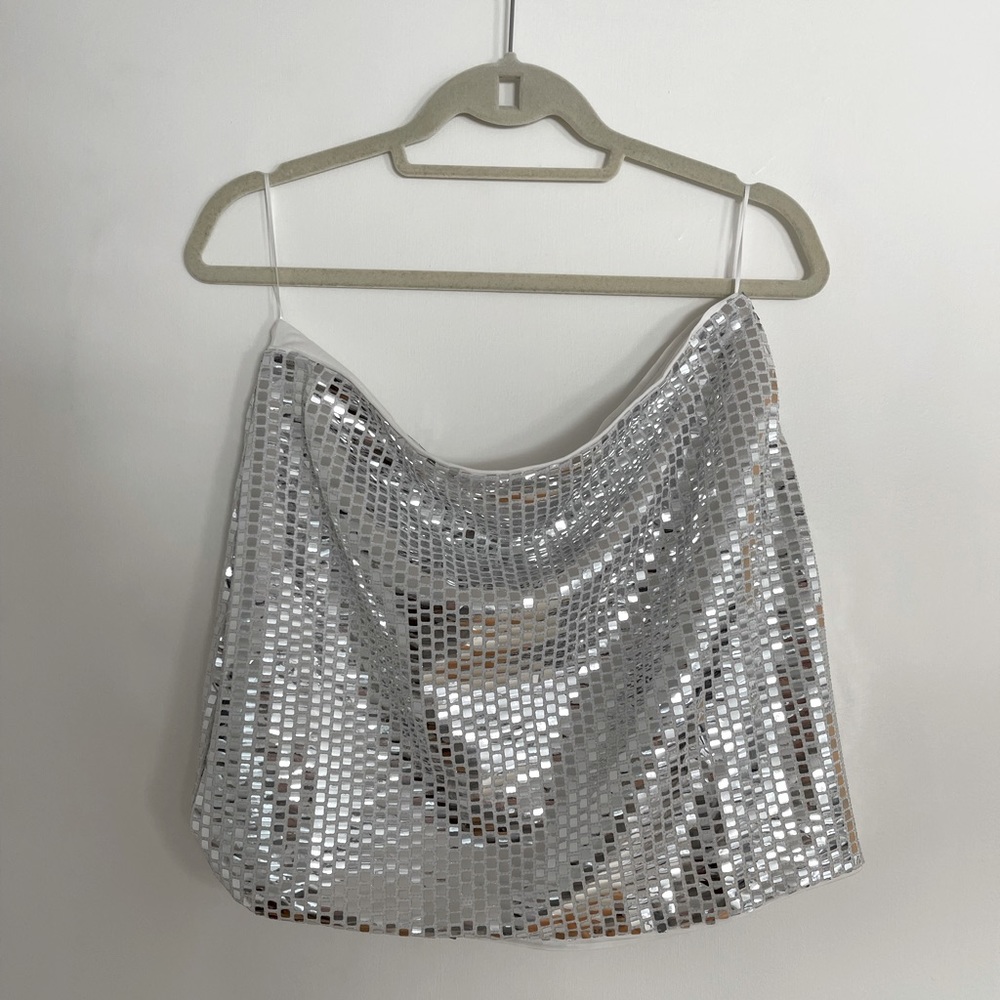 REVOLVE | Superdown | Erin Mini Skirt in Silver